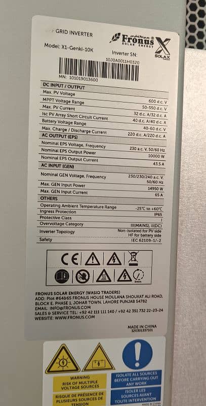 Fronus Solax Power X1 GENKI 10KW IP65 Solar Hybrid Inverter 6