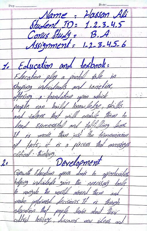 Handwriting Assignment work 0