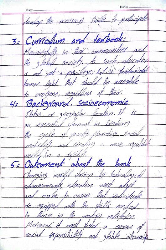 Handwriting Assignment work 2