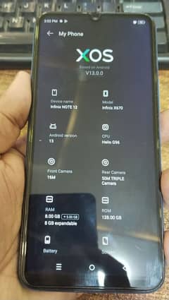 Exchange Infinix Note 12 G96 With complete Box PTA Approved