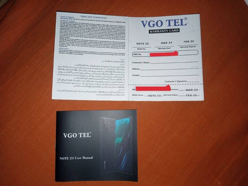 VGO TEL Note 23 8GB/256GB With Box & Complete Accessories 8