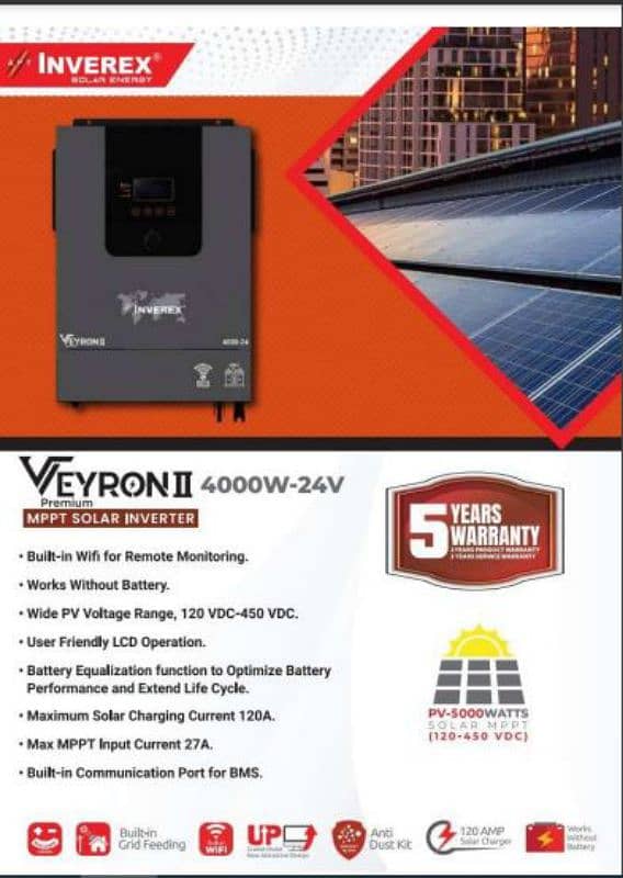 Inverex Veyron II 4kW-24V MPPT Solar Inverter 0