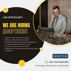 Receptionist required