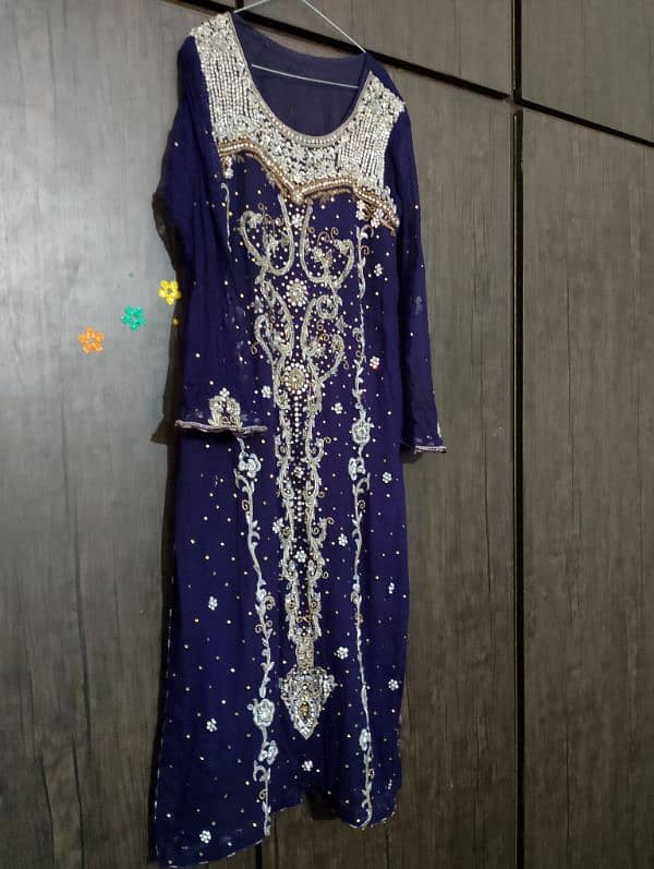 purple pure shafoon dress adda work 1