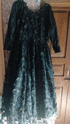 Black net large flare frock