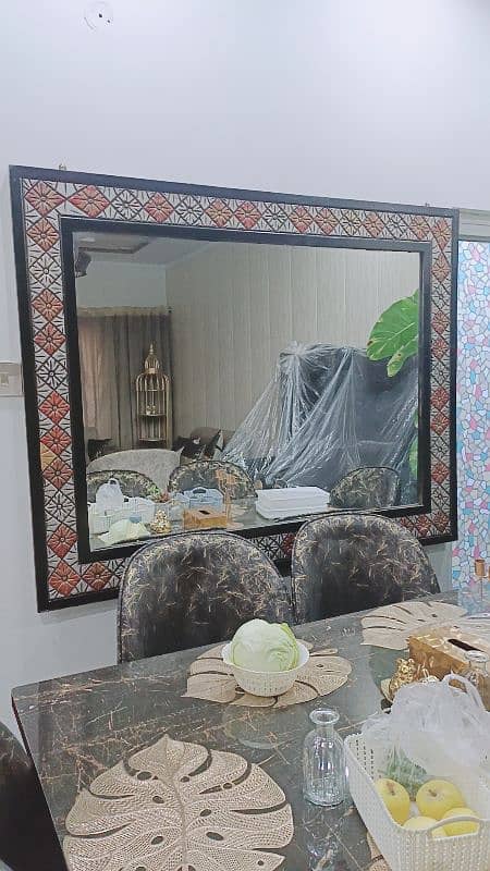 heavy wooden framed mirror 1