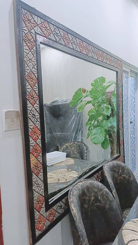 heavy wooden framed mirror 2