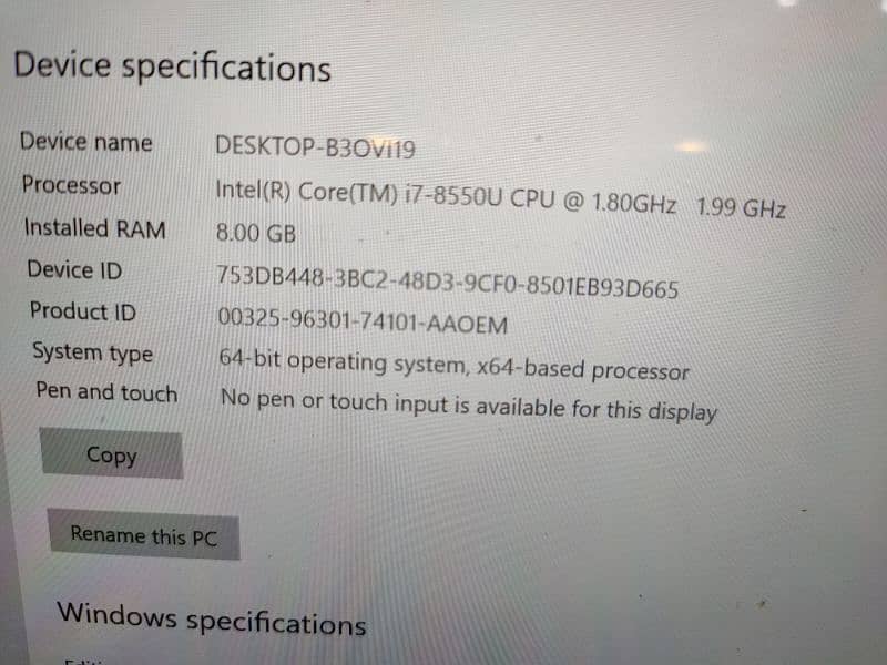 Dell Vostro , i7 - 8th gen , 8gb ram , 500gb hard ,AMD GRAPHICS, 10