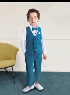 1set Yilaku Boys Gentleman Suit, Striped Pants