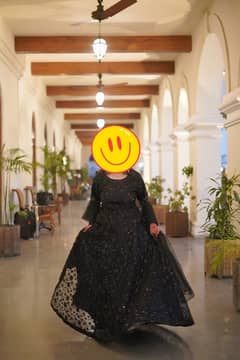 Stylish Black Net Lehenga | Frock-Like Look