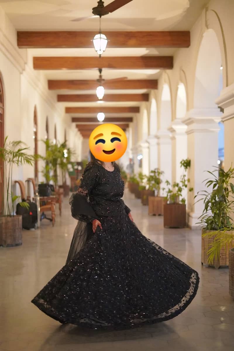 Stylish Black Net Lehenga | Frock-Like Look 1