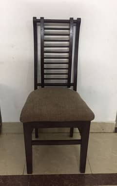 dining table for sale with six wooden chairs