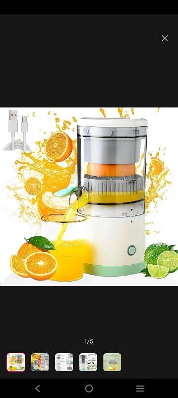 USB Citrus Juicer Rechargable New box pack 0