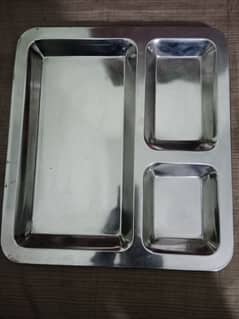 3 Compartment Stainless Steel Plate