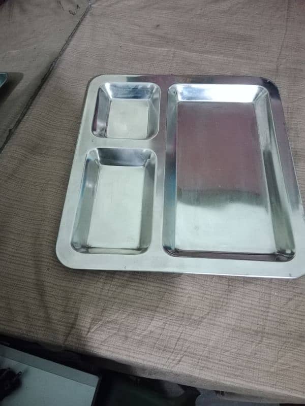 3 Compartment Stainless Steel Plate 1