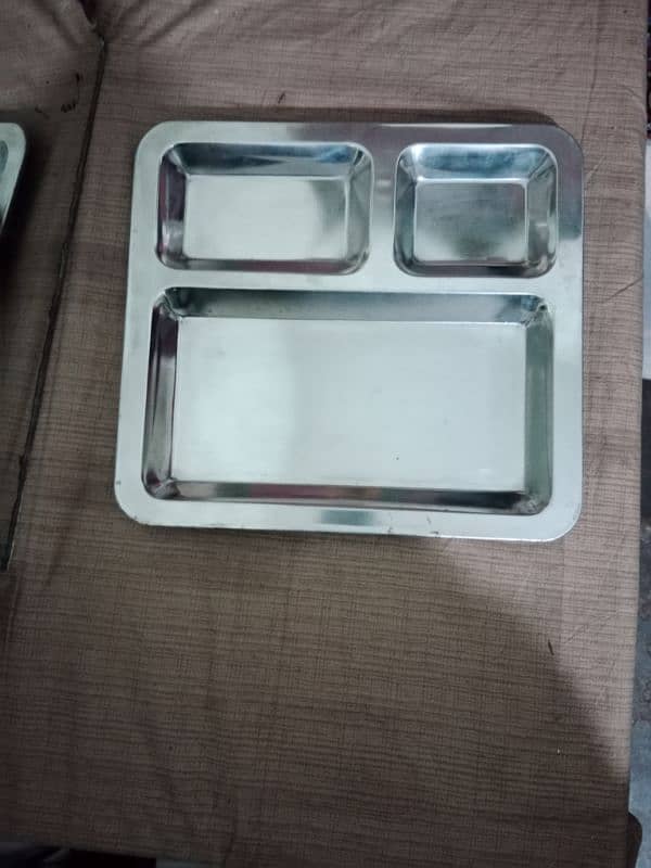 3 Compartment Stainless Steel Plate 2