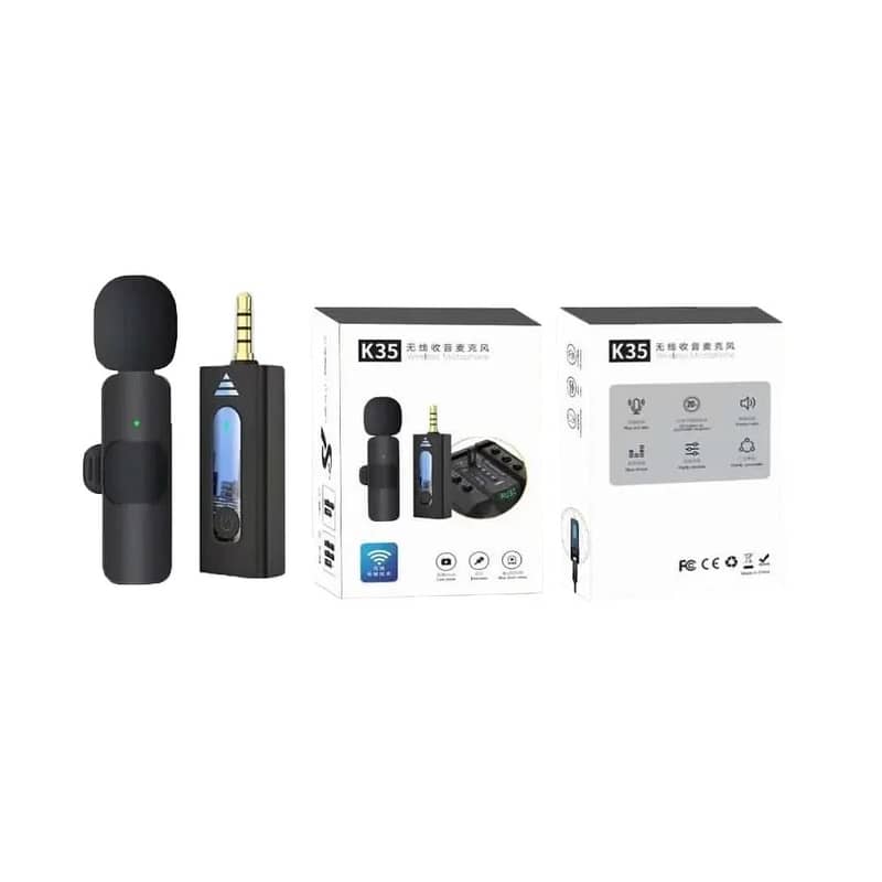 K35 High Quality Wireless Dual Microphone For Mobile Phone And Camera 1