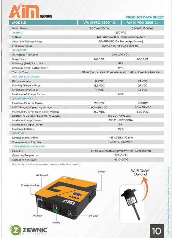 Ziewnic AIMS PRO series 1.5KW solar inverter 2