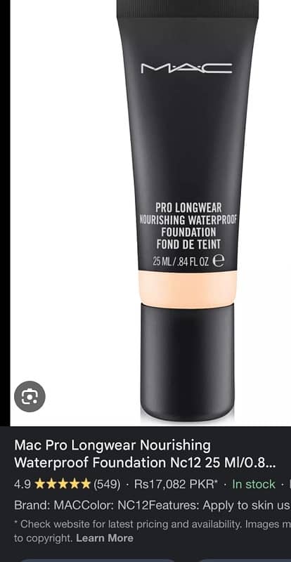 Mac water proof foundation and concealer 0