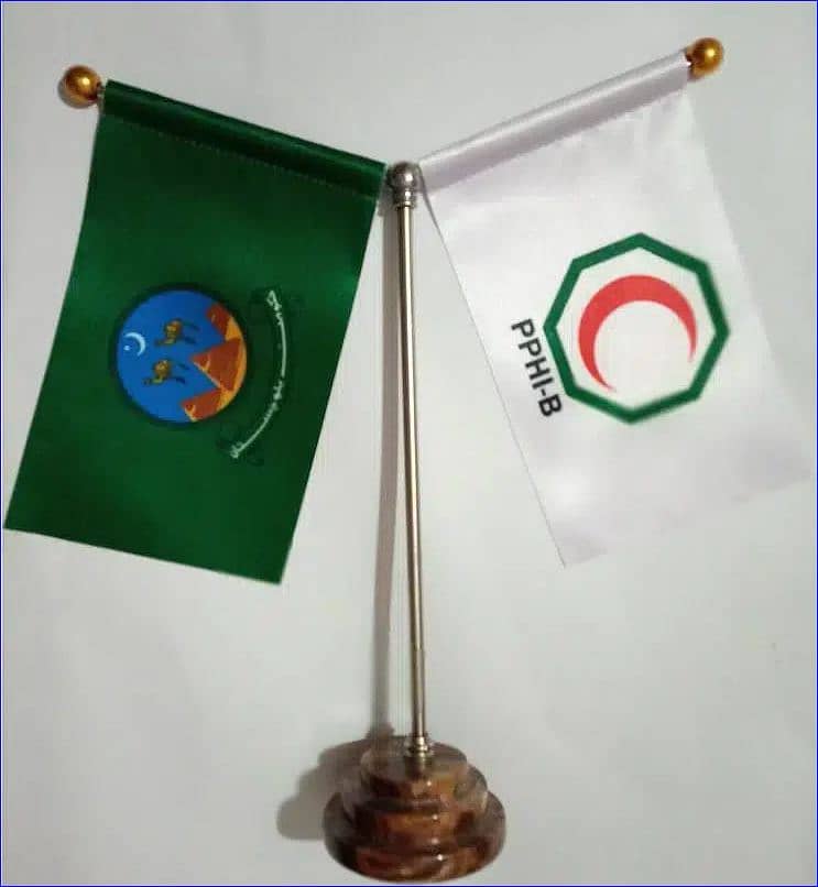 Balochistan flag + Office pole  | Pakistan table flag | Car Flag + ROD 12