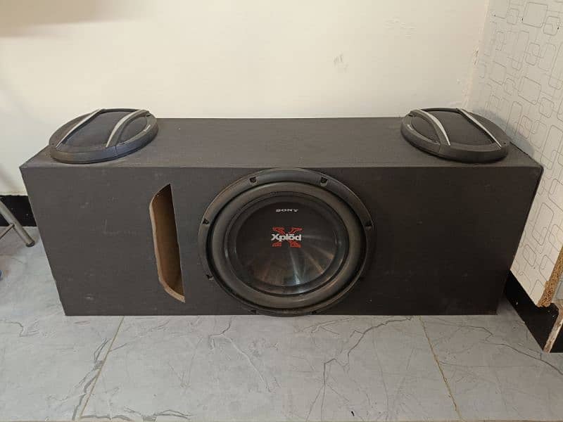 Sound system with box | pioneer speakers | Sony subwoofer double coil 0