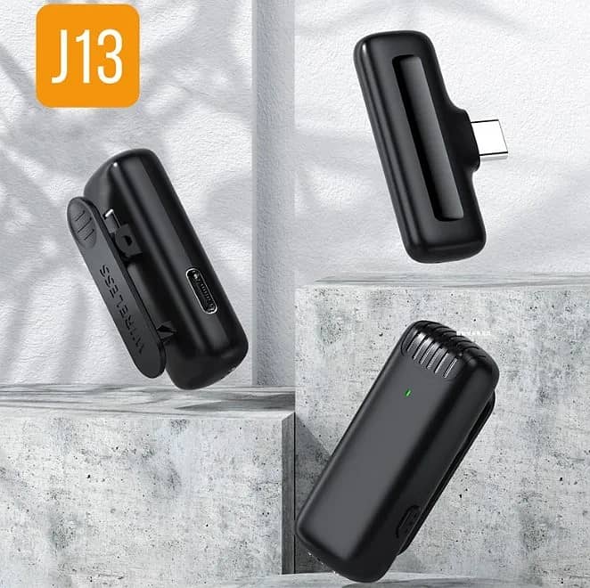 J13 Type-C Dual Wireless Lavalier Microphone with Charging Case 1