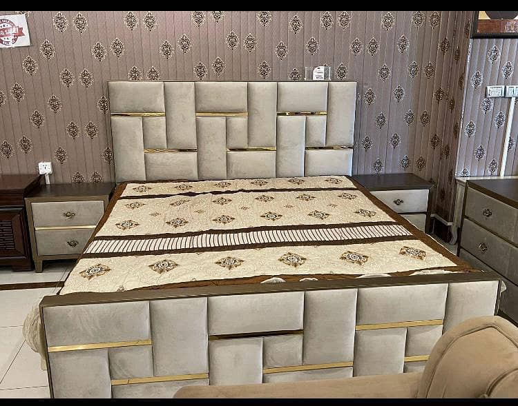 poshish Bed/kingsize bed/double bed/side table/dressing table/bed 14