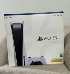 PS5 with installed games and 2 controllers