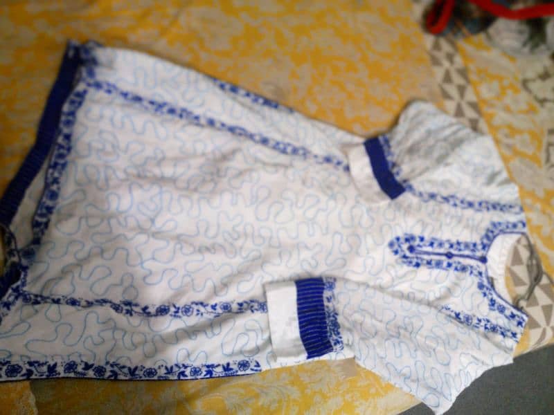 Gul  Ahmed 3 peice   suit  with embroidery blue and white 0