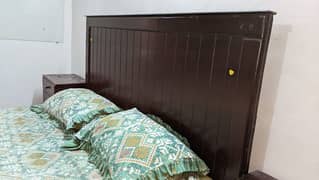 Double Bed with side tables & mattress for sale