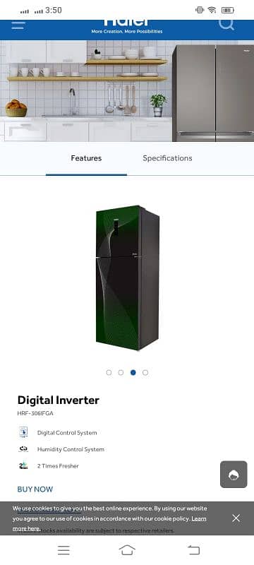 HRF 306 IFG 316 model digital inverter refrigerator color Green 3