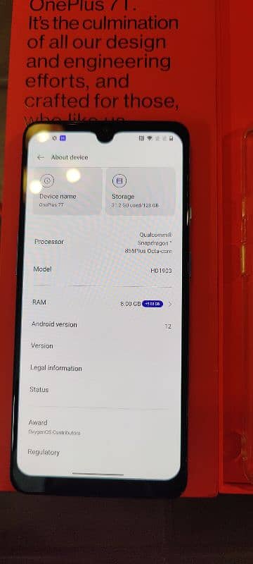 One plus 7T PTA Approved with Box 7