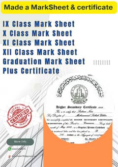 made MarkSheet & certificate