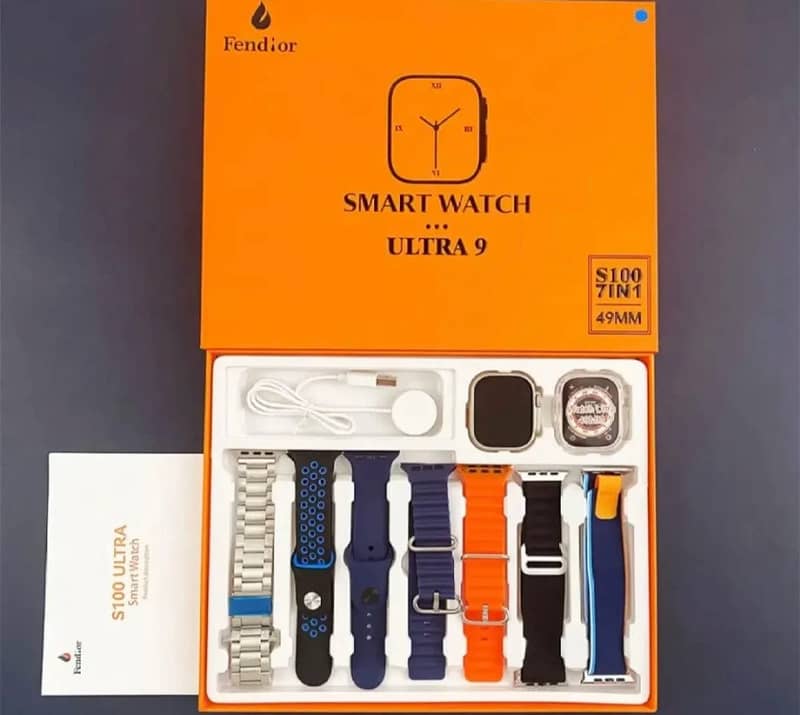 S100 Ultra Smart watch 7 in 1 Strap series 9, 45mm display. 3