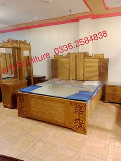 Double bed/king size bed/dressing table/bed set/wooden bed/furniture