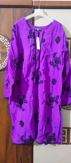 Purple embroidery 2 piece suit