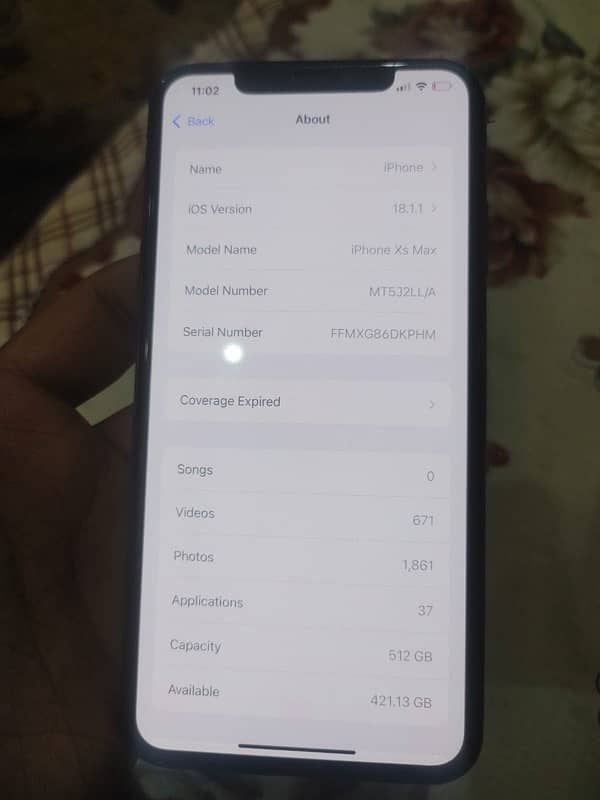 XS MAX    non pta  512 GB 1