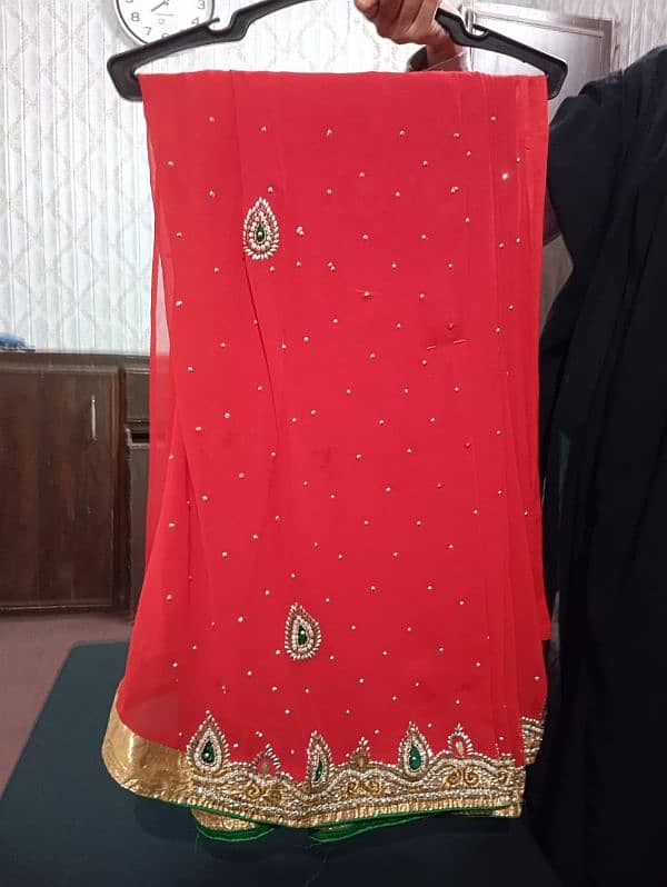 Red chiffon saree 4