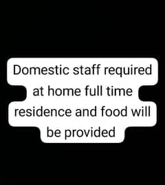 FULL TIME DOMESTIC STAFF required