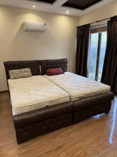 2 Single beds with gel mattresses