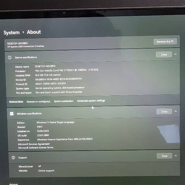 Hp Spectre X360 13, I7 11th gen 8