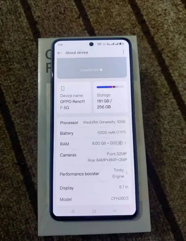 Oppo reno 11F 5g for sale condition 10 by 10 without any issue 4