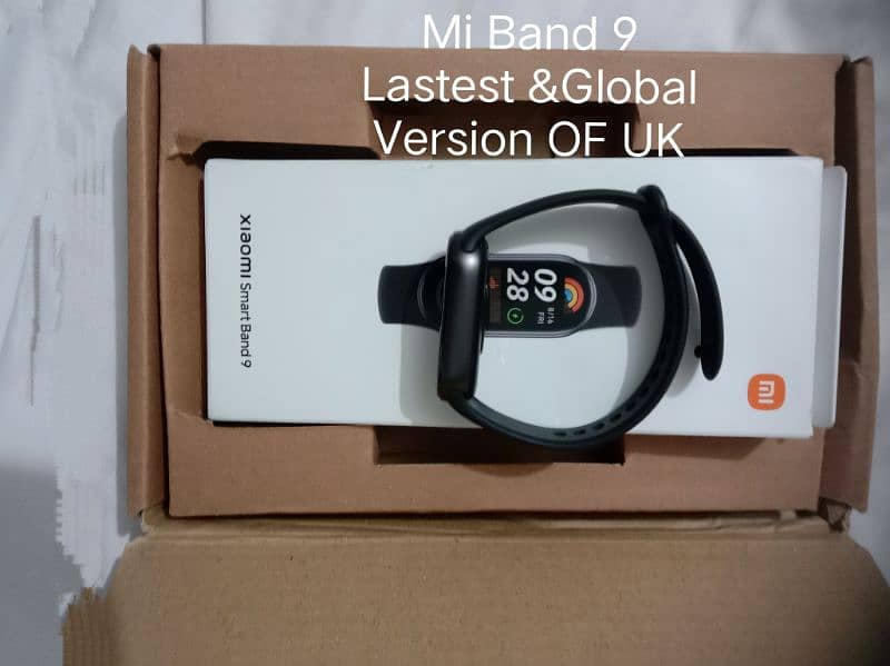 Original Xiomi mi Band 9 Global Version with 4Straps, Screen protector 2