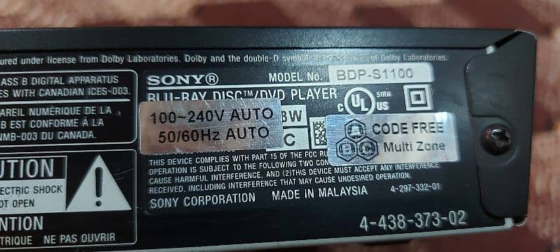 Sony Bluray Dvd Player with usb 5