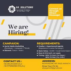 We Are Hiring. . ( SA Solutions )