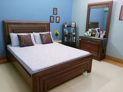 Queen size bed with dressing table