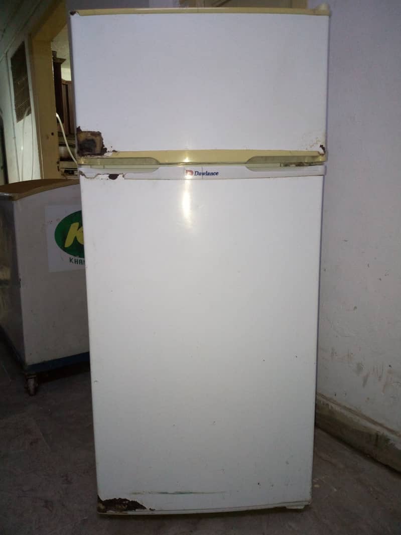 Waves glass door freezer with iron trolley, Dawlance small fridge 8