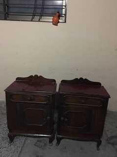 Wooden bed sidetables