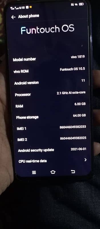 Vivo v15 6/64 Official PTA Approve 6