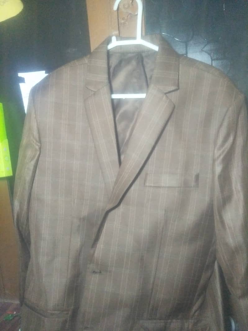 two piece beautiful brown  check colour pent coat 0